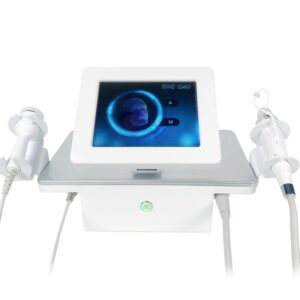 White facial skin care device with screen.