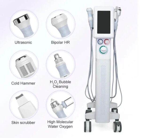 Facial beauty machine with various attachments.