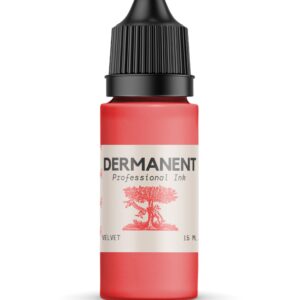 Red Dermanent tattoo ink bottle