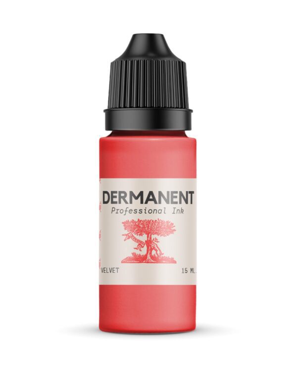 Red Dermanent tattoo ink bottle