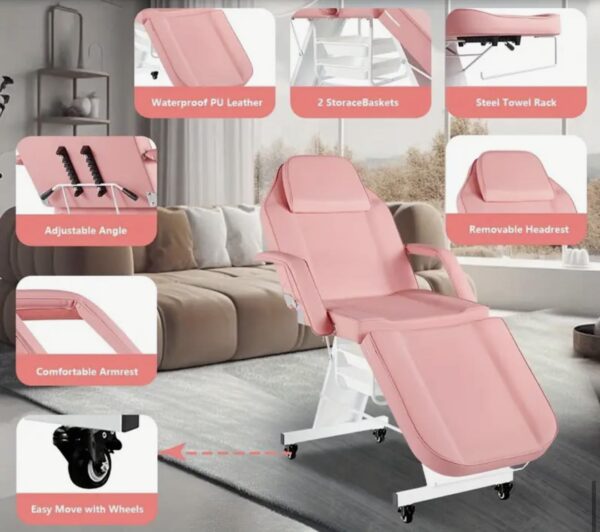 Pink Massage Bed + Stool