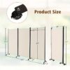 3-Panel Folding Room Divider 6Ft Rolling Privacy Screen