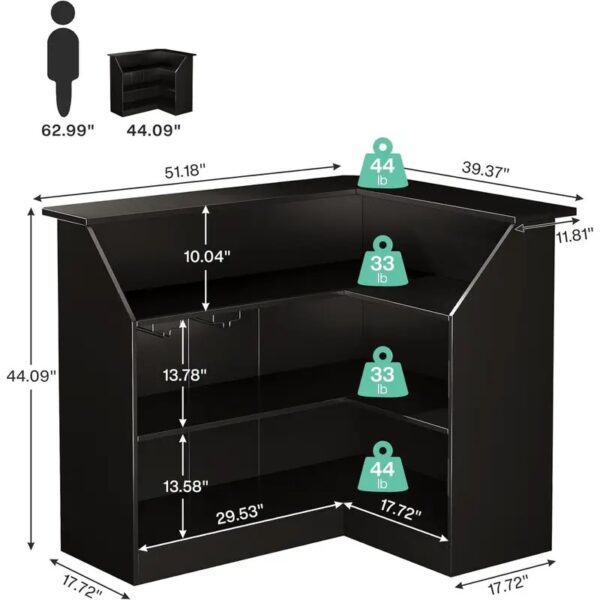 Reception Desk with Storage Shelves L-Shaped