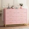 Pink 8-Drawer Dresser with Soft-Close Glides & Anti-Tip Kit