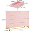 Pink 8-Drawer Dresser with Soft-Close Glides & Anti-Tip Kit