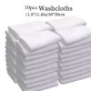 Set of 10 White Facial Square Towels