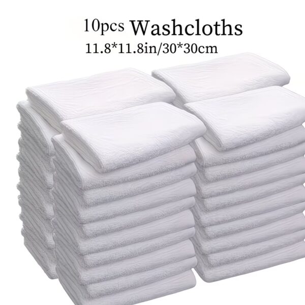 Set of 10 White Facial Square Towels