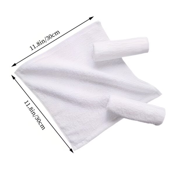 Set of 10 White Facial Square Towels