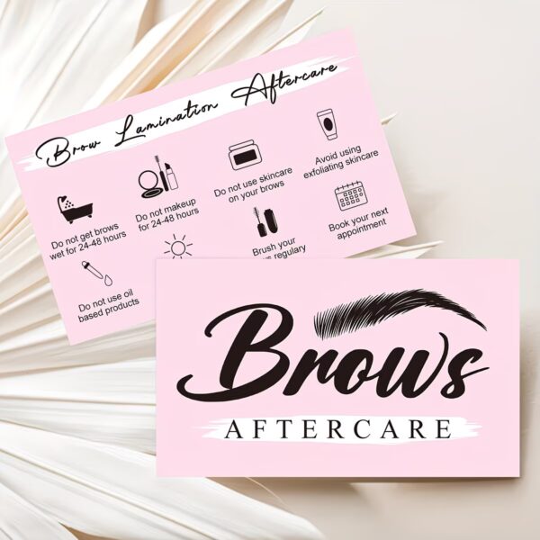 9956e499-99cd-4291-876a-132105095d8e 50 Eyebrow Lamination Aftercare Cards