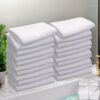 Set of 10 White Facial Square Towels