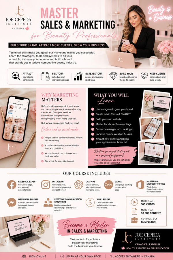 sales MASTER SOCIAL MEDIA, SALES & MARKETING FOR BEAUTY PROFESSIONALS COURSE