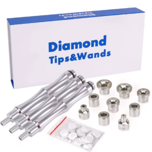 9-Piece Diamond Microdermabrasion Tips & 3 Wands Set