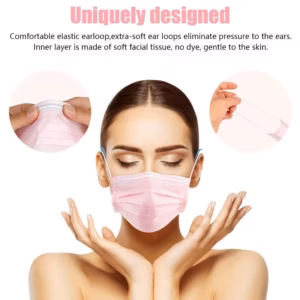 Pink Disposable Face Masks – 50 Pack